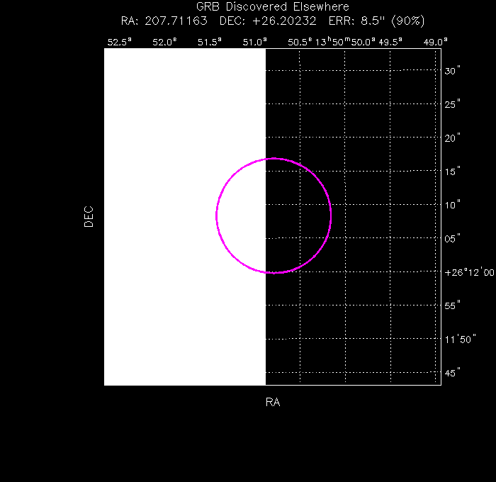 UVOT image with the final position
