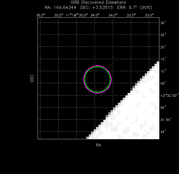 V-band image with the final position and all component positions