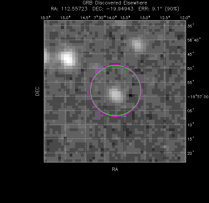 V-band image with the final position and all component positions