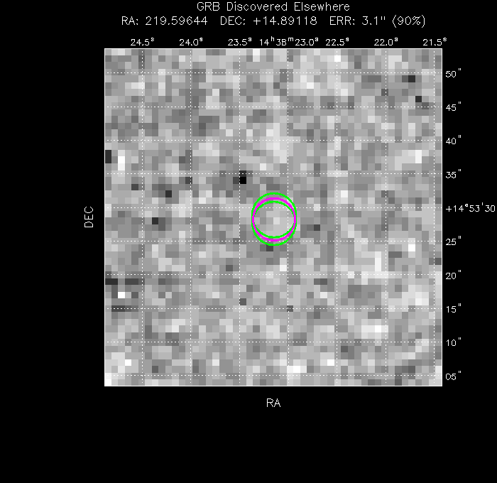 V-band image with the final position and all component positions
