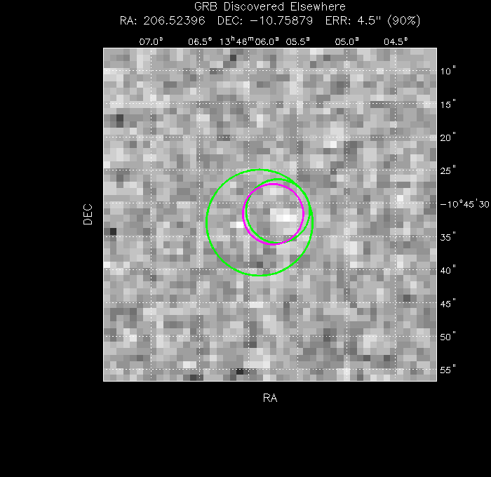 V-band image with the final position and all component positions