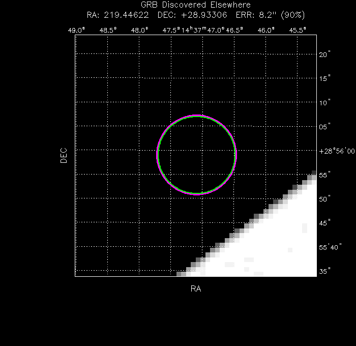 V-band image with the final position and all component positions