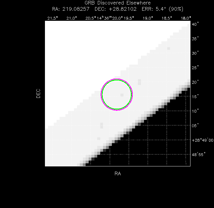 V-band image with the final position and all component positions