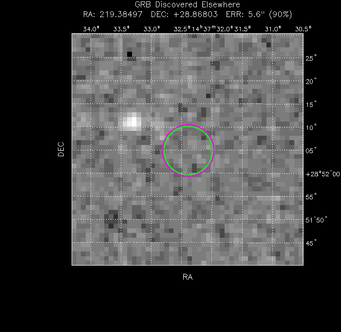 V-band image with the final position and all component positions