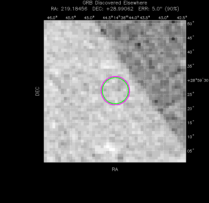 V-band image with the final position and all component positions