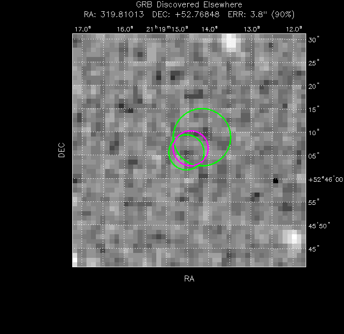 V-band image with the final position and all component positions