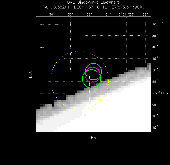 V-band image with the final position and all component positions