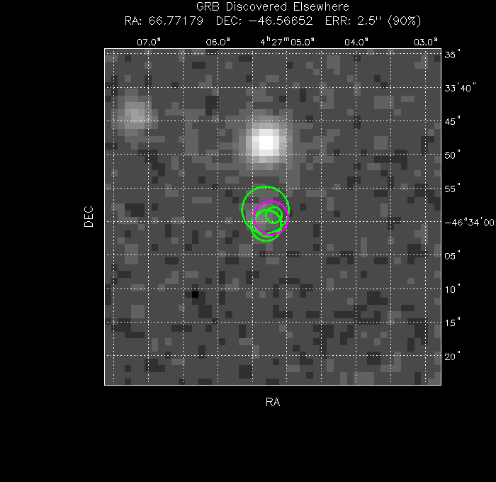 V-band image with the final position and all component positions