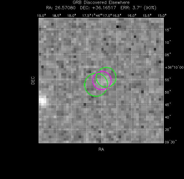 V-band image with the final position and all component positions