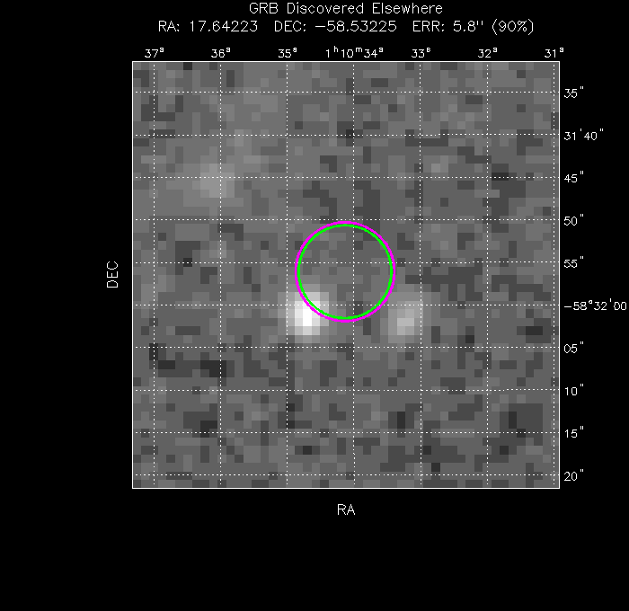 V-band image with the final position and all component positions