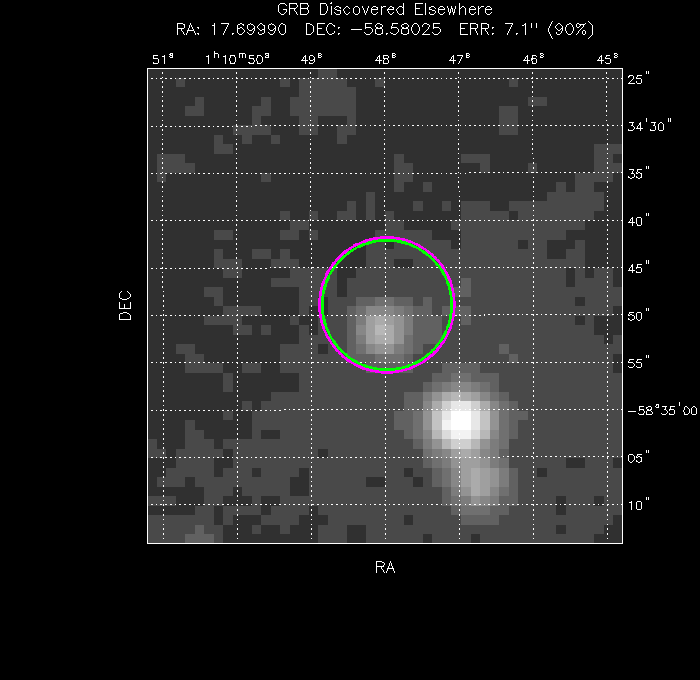V-band image with the final position and all component positions