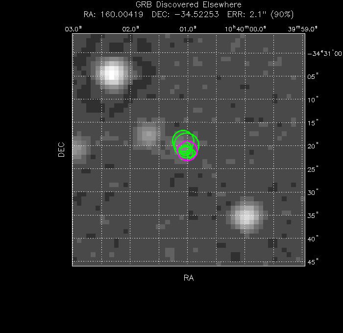 V-band image with the final position and all component positions