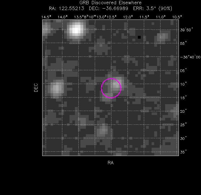 UVOT image with the final position