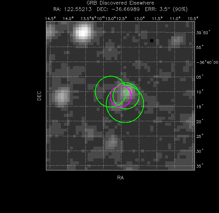 V-band image with the final position and all component positions