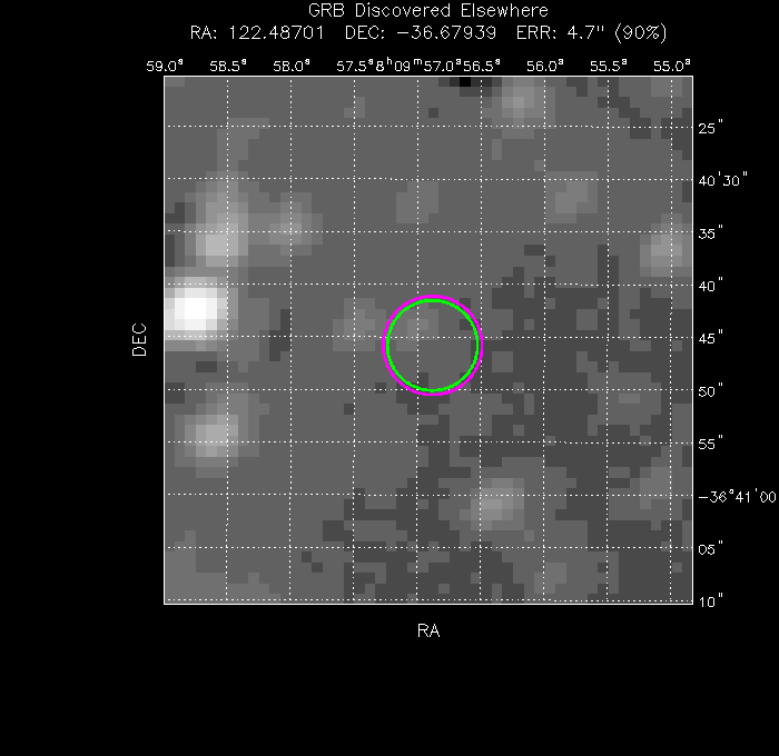 V-band image with the final position and all component positions