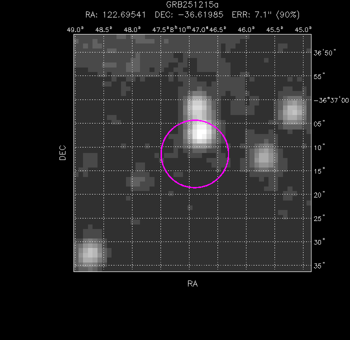 UVOT image with the final position