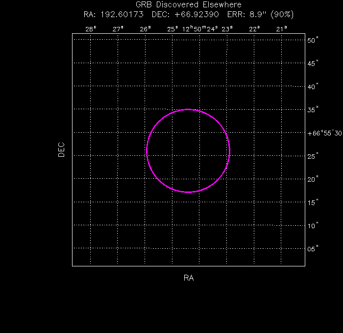 UVOT image with the final position