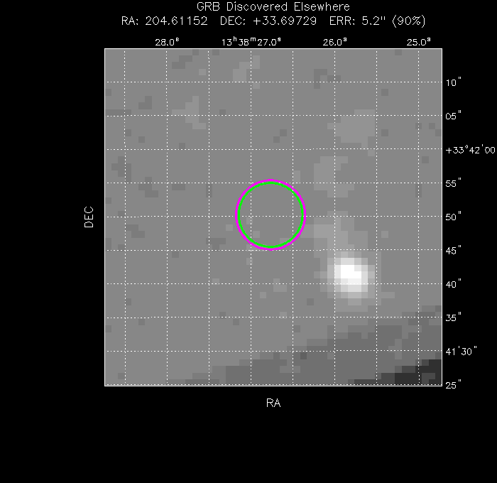 V-band image with the final position and all component positions
