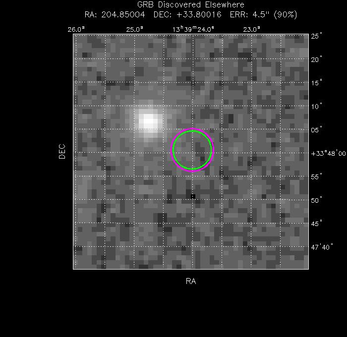 V-band image with the final position and all component positions