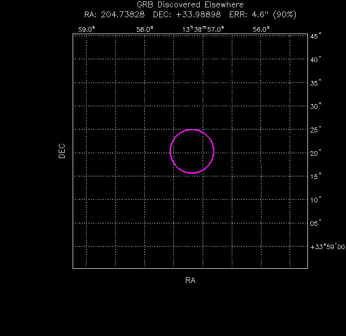 UVOT image with the final position