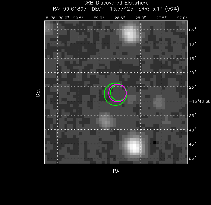 V-band image with the final position and all component positions
