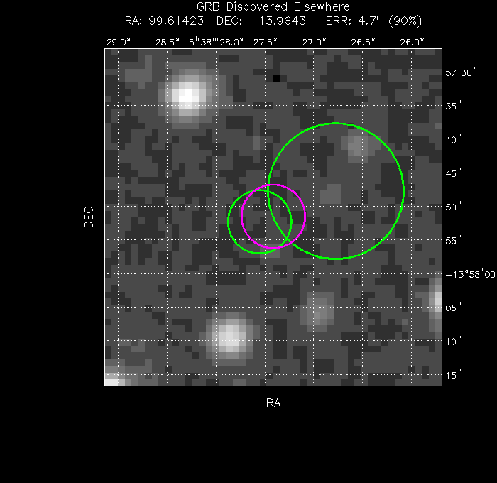 V-band image with the final position and all component positions