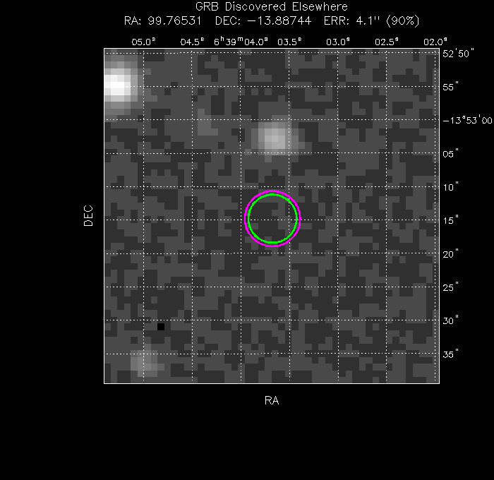 V-band image with the final position and all component positions