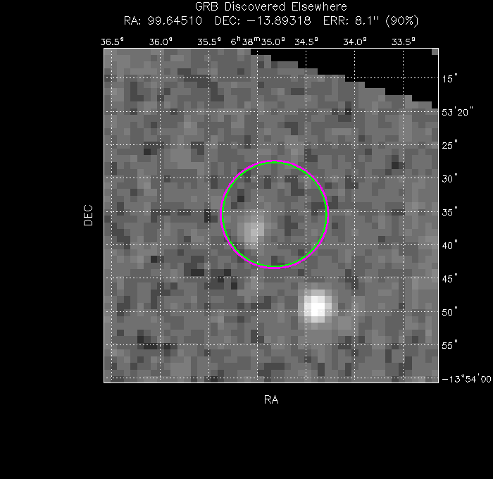 V-band image with the final position and all component positions