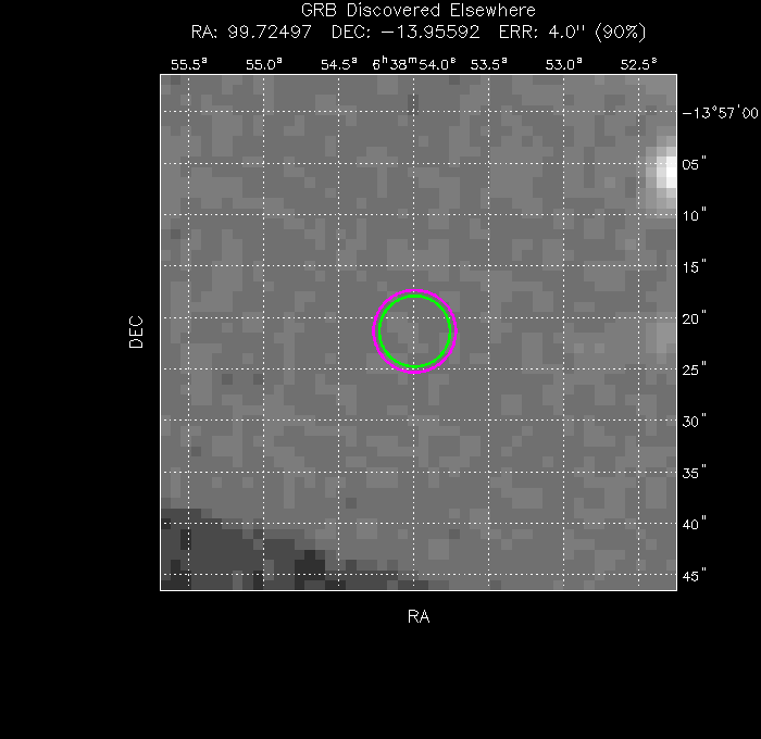 V-band image with the final position and all component positions