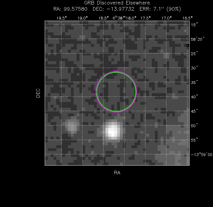 V-band image with the final position and all component positions