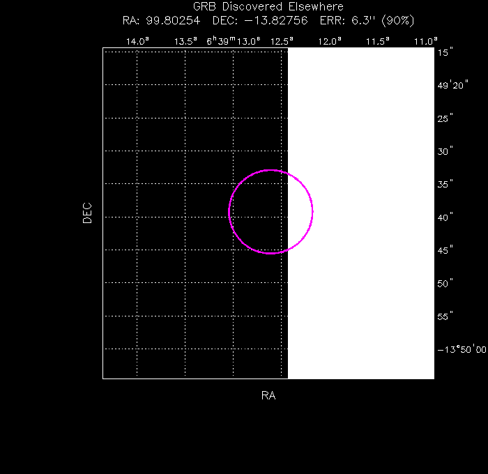 UVOT image with the final position