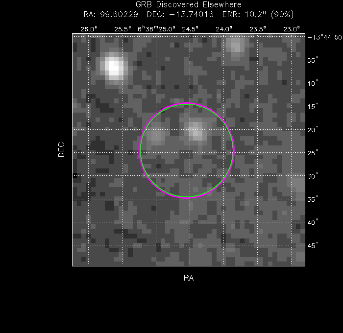 V-band image with the final position and all component positions