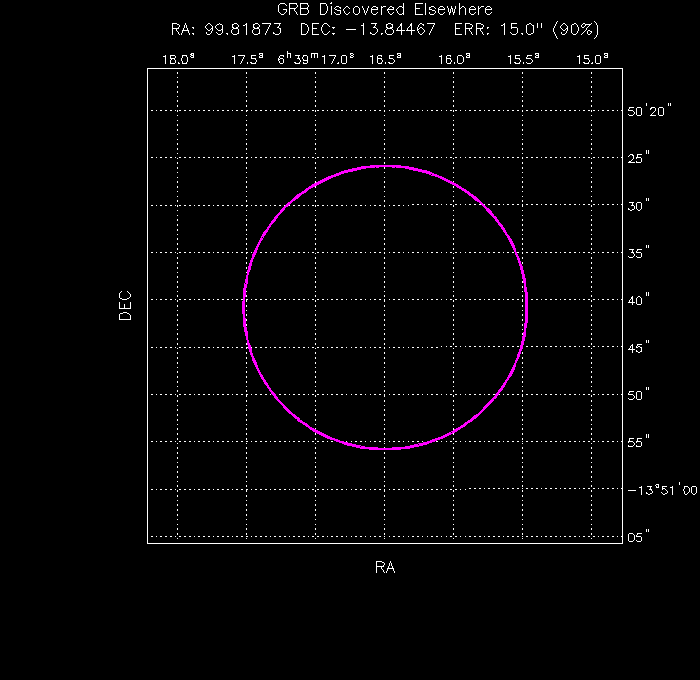 UVOT image with the final position