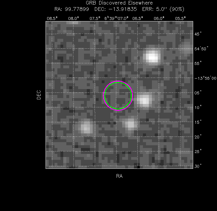 V-band image with the final position and all component positions