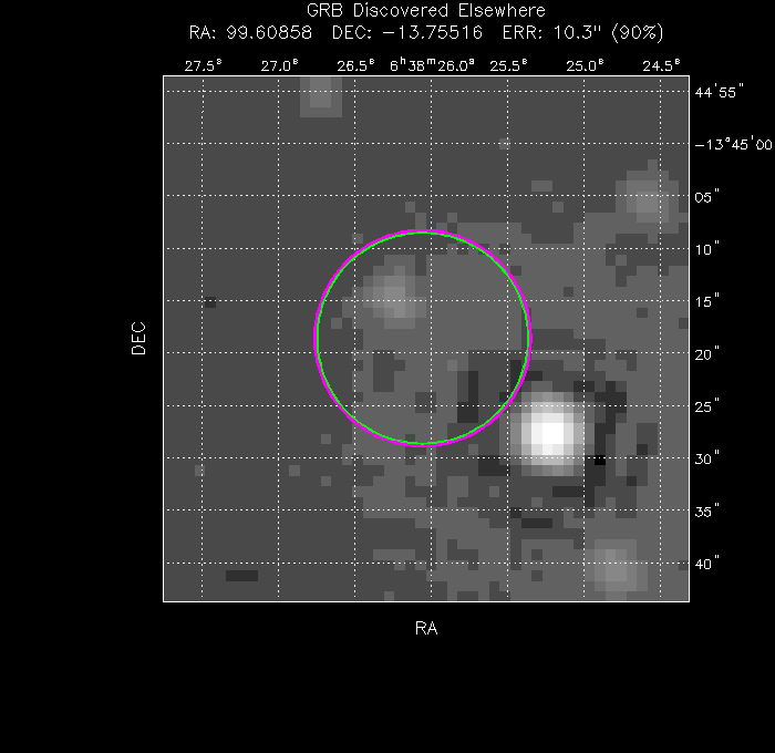 V-band image with the final position and all component positions