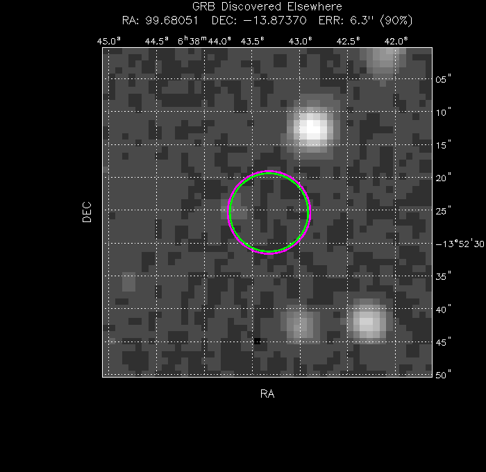V-band image with the final position and all component positions