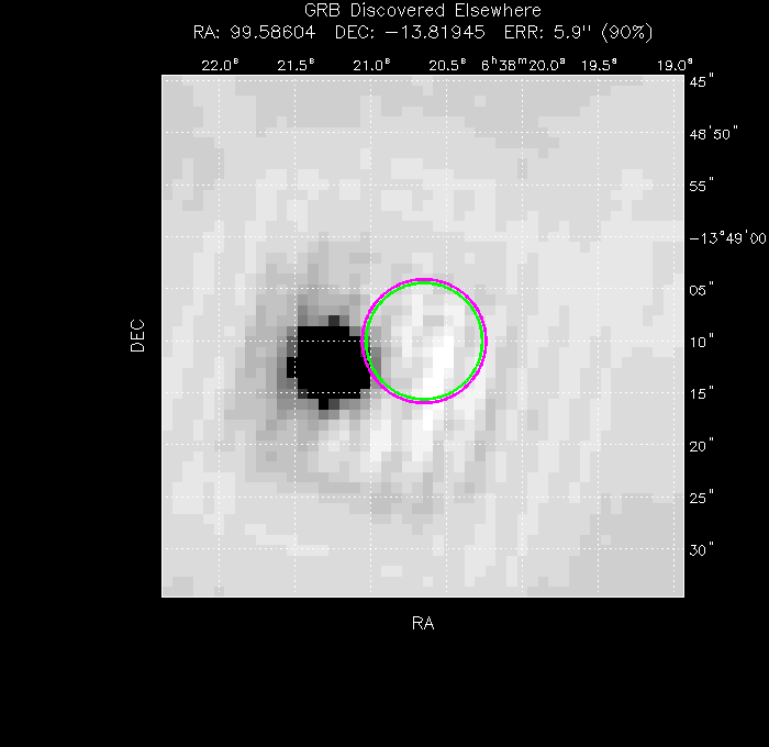 V-band image with the final position and all component positions