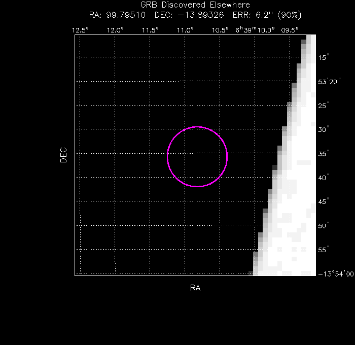 UVOT image with the final position