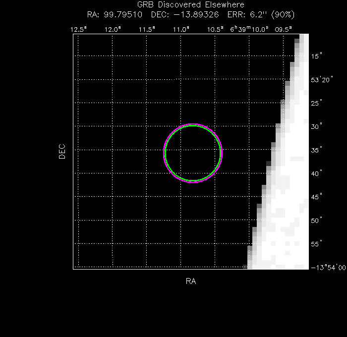 V-band image with the final position and all component positions