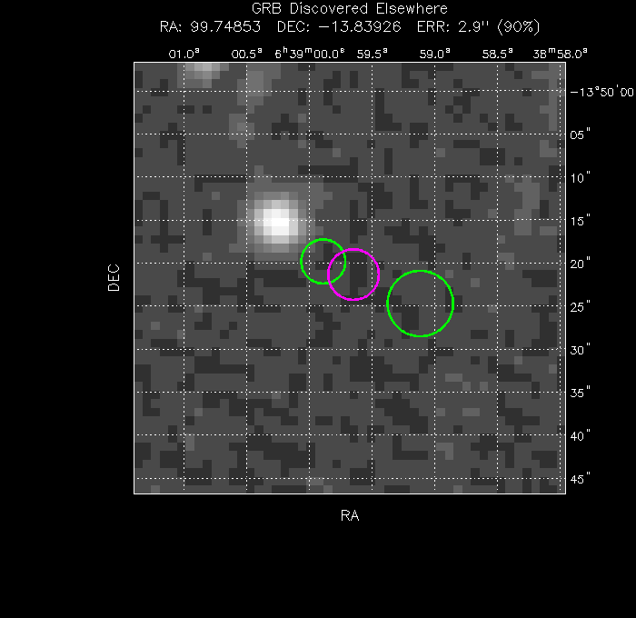 V-band image with the final position and all component positions