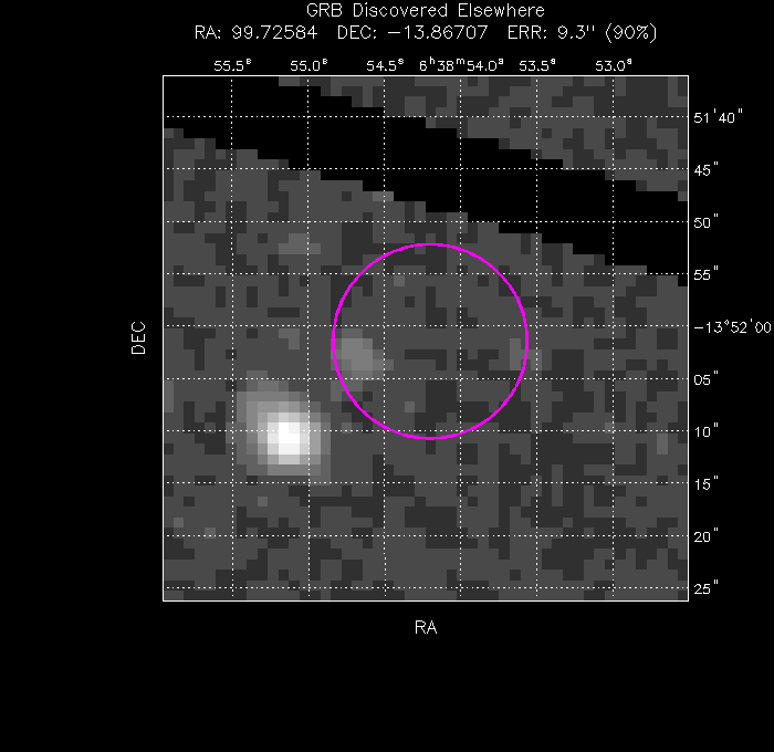 UVOT image with the final position