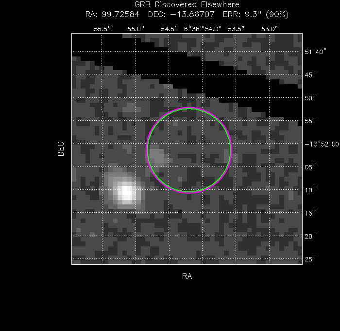 V-band image with the final position and all component positions
