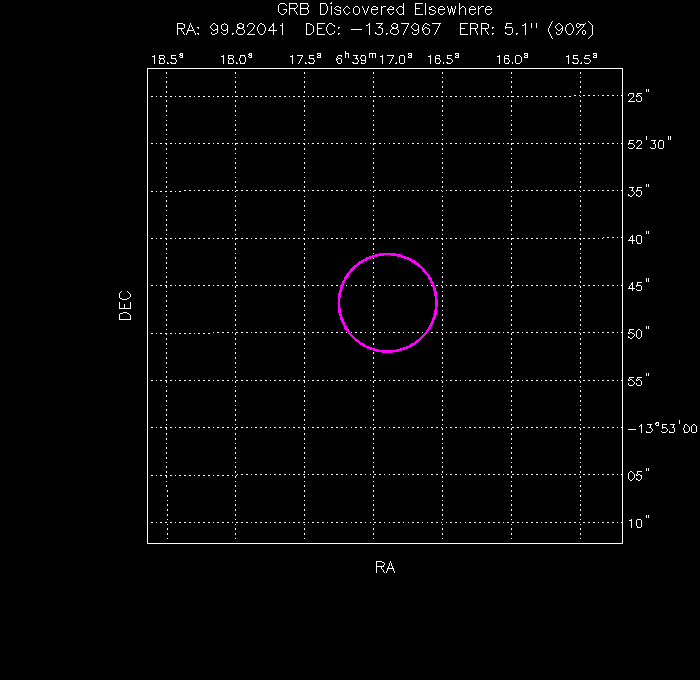 UVOT image with the final position