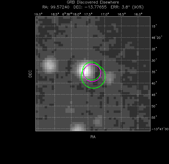 V-band image with the final position and all component positions