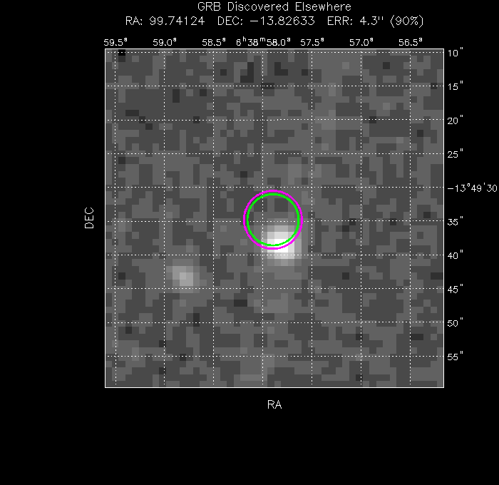 V-band image with the final position and all component positions