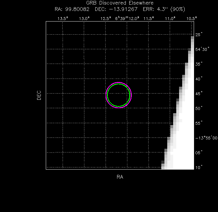 V-band image with the final position and all component positions