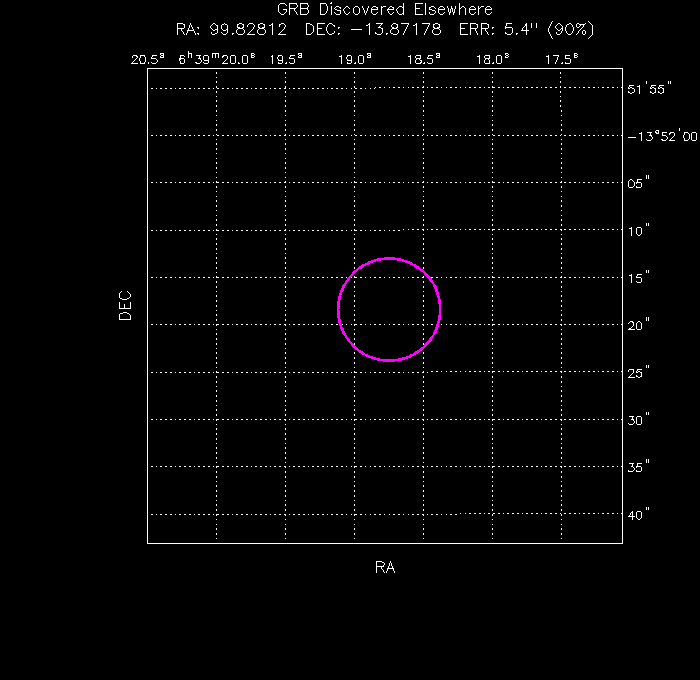 UVOT image with the final position