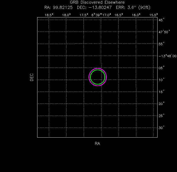 V-band image with the final position and all component positions