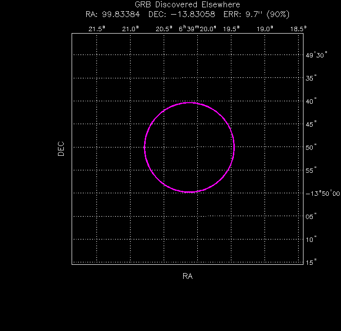 UVOT image with the final position