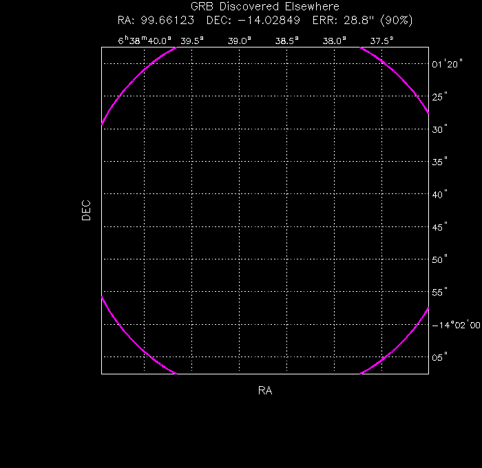 UVOT image with the final position